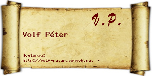 Volf Péter névjegykártya